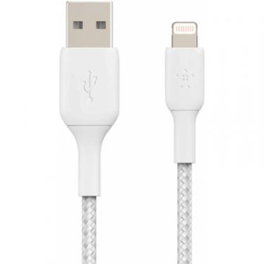 Дата кабель Belkin USB 2.0 AM to Lightning 2.0m BRAIDED white Фото 1