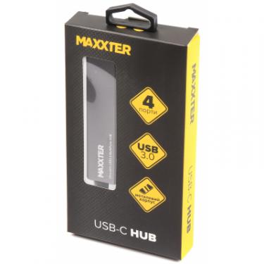 Концентратор Maxxter USB 3.0 Type-C 4 ports grey Фото 2