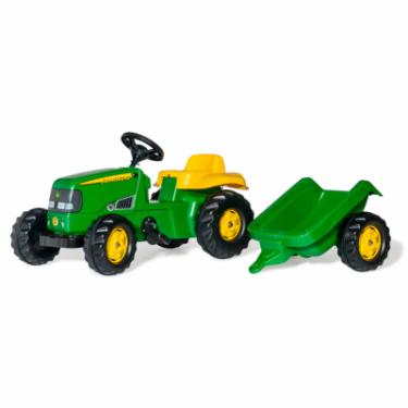 Веломобиль Rolly Toys Трактор с прицепом rollyKid John Deere зелено-желт Фото