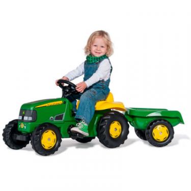 Веломобиль Rolly Toys Трактор с прицепом rollyKid John Deere зелено-желт Фото 1