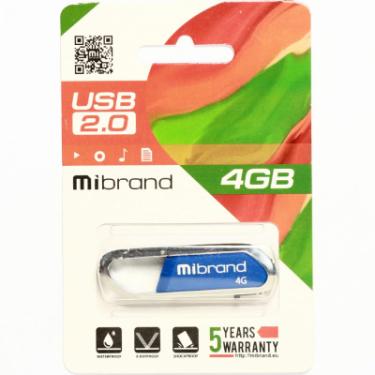 USB флеш накопитель Mibrand 4GB Aligator Blue USB 2.0 Фото 1