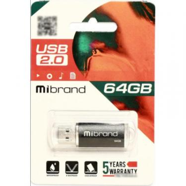 USB флеш накопитель Mibrand 64GB Cougar Black USB 2.0 Фото 1