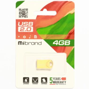 USB флеш накопитель Mibrand 4GB Hawk Gold USB 2.0 Фото 1
