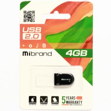 USB флеш накопитель Mibrand 4GB Scorpio Black USB 2.0 Фото 1