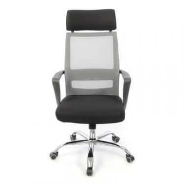 Офисное кресло Аклас Крокус CH TILT Чорне із сірим Фото 1