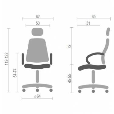 Офисное кресло Аклас Крокус CH TILT Чорне із сірим Фото 4