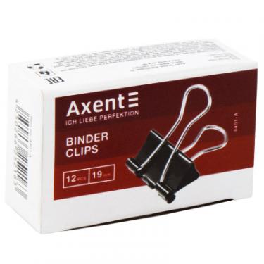 Биндер металлический Axent 19 мм, 12шт, black Фото 1