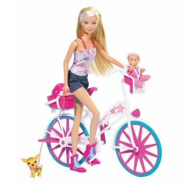 Кукла Simba Штеффи с малышом на велосипеде Фото