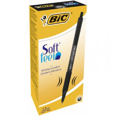 Ручка шариковая Bic автоматическая Soft Clic Grip с резиновым грипом Ч Фото 1