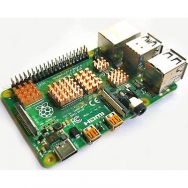 Дополнительное оборудование к промышленному ПК Raspberry Pi комплект радиаторов для Raspberry Pi 4, медь, 5 шт Фото 1
