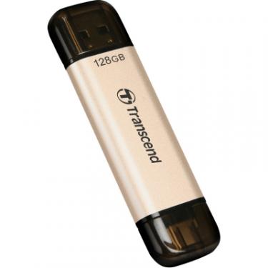 USB флеш накопитель Transcend 128GB JetFlash 930 Gold-Black USB 3.2/Type-C Фото 2