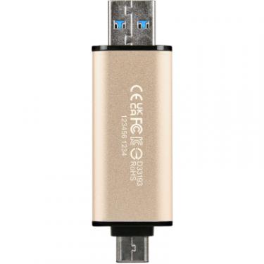 USB флеш накопитель Transcend 128GB JetFlash 930 Gold-Black USB 3.2/Type-C Фото 6