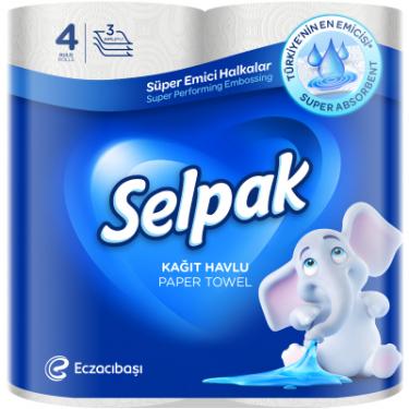 Бумажные полотенца Selpak 3 слоя 80 отрывов 4 рулона Фото