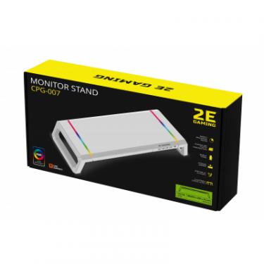 Подставка для монитора 2E GAMING, USB hub, backlight / RGB, White Фото 1