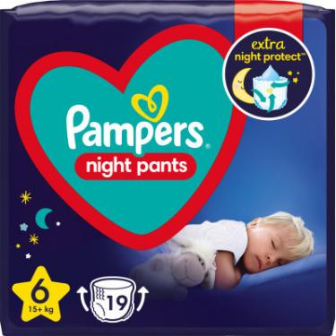 Подгузники Pampers трусики нічні Night Pants Розмір 6 (15+ кг) 19 шт Фото