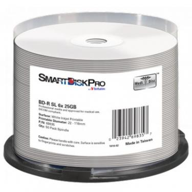 Диск BD SmartDisk PRO BD-R 25GB 6X White InkJet Printable WRAP(22-118 мм Фото