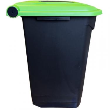 Контейнер для мусора Planet Household з педаллю чорний із зеленим 50 л Фото 6
