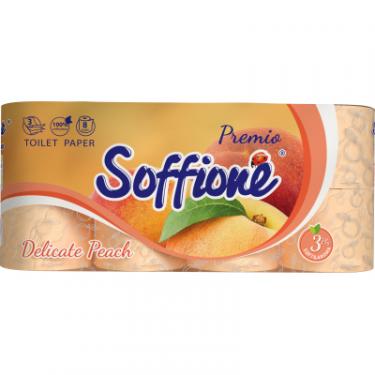 Туалетная бумага Soffione Premio Delicate Peach 3 шари 8 рулонів Фото