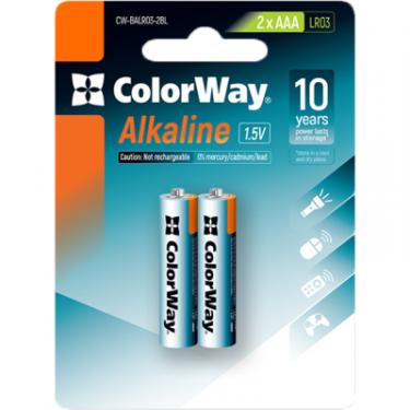 Батарейка ColorWay AAA LR03 Alkaline Power (лужні) * 2 blister Фото
