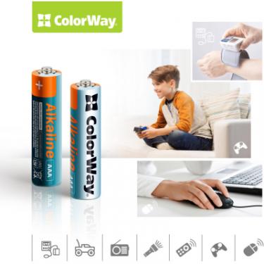 Батарейка ColorWay AAA LR03 Alkaline Power (лужні) * 2 blister Фото 2