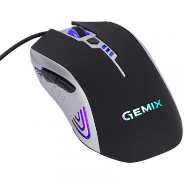 Мышка Gemix W100 USB Black/Gray + ігрова поверхня Фото 4