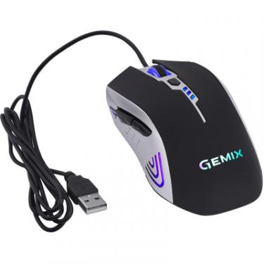Мышка Gemix W100 USB Black/Gray + ігрова поверхня Фото 5