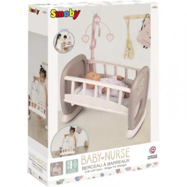 Игровой набор Smoby Toys Колиска Baby Nurse з мобілем Сіро-біла Фото 1