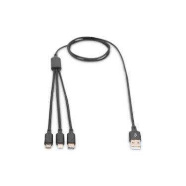 Дата кабель Digitus USB 2.0 AM to Lightning + Micro 5P + Type-C 1.0m c Фото 4