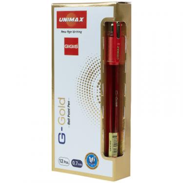 Ручка шариковая Unimax G-Gold, червона Фото 2