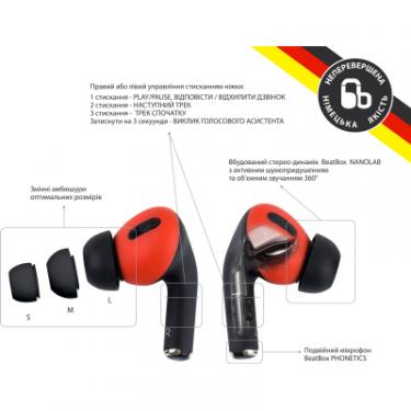 Наушники BeatBox PODS PRO 1 Wireless Charging Black-Red Фото 1