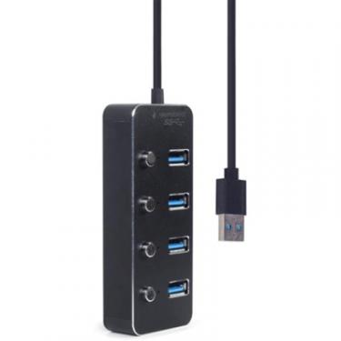 Концентратор Gembird USB 3.0 4 ports switch black Фото 2