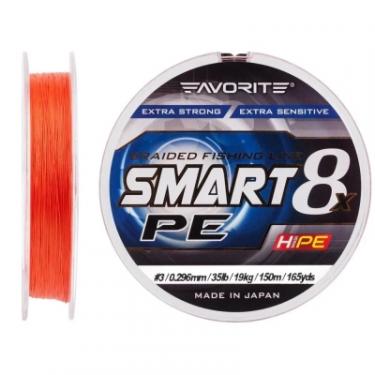 Шнур Favorite Smart PE 8x 150м 3.0/0.296mm 35lb/19kg Red Orange Фото 1