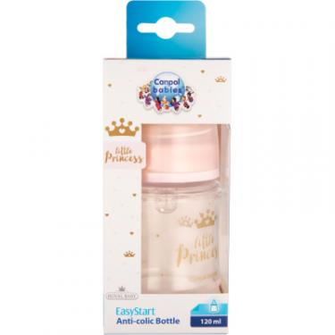 Бутылочка для кормления Canpol babies Royal Baby з широким отвором 120 мл Рожева Фото 1