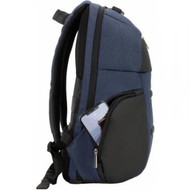 Рюкзак школьный Optima 18.5" USB Anti-Theft унісекс 0.7 кг 16-25 л Синій Фото 2