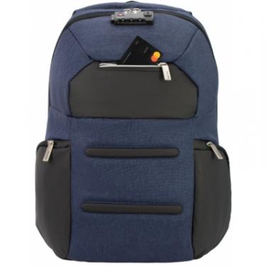 Рюкзак школьный Optima 18.5" USB Anti-Theft унісекс 0.7 кг 16-25 л Синій Фото 3
