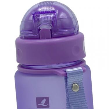 Бутылка для воды Casno 400 мл MX-5028 More Love Фіолетова з соломинкою Фото 3