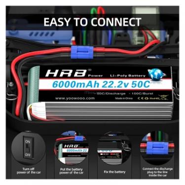 Аккумулятор для дрона HRB_ Lipo 6s 22.2V 6000mAh 50C Battery XT60 Plug Фото 4