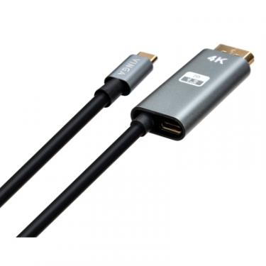 Кабель мультимедийный Vinga USB-C to DisplayPort 1.5m v1.2 4K60Hz PD 100W port Фото 1