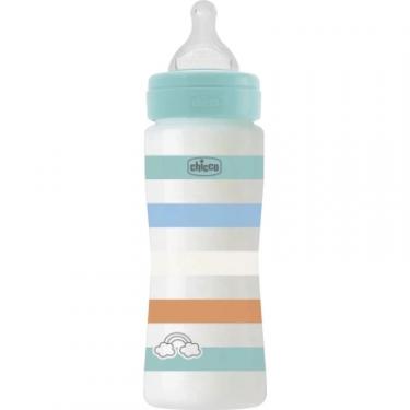 Бутылочка для кормления Chicco Well-Being Colors з силіконовою соскою 4м+ 330 мл Фото