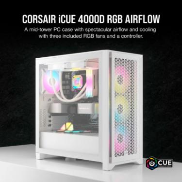 Корпус Corsair iCUE 4000D RGB Airflow White Фото 1