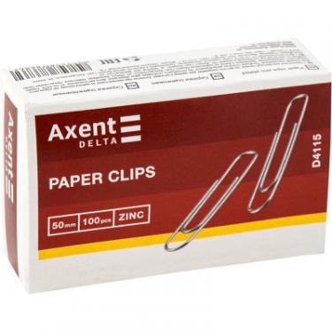 Скрепки канцелярские Axent оцинковані 50 мм 100 шт (картонна упаковка) Фото 1