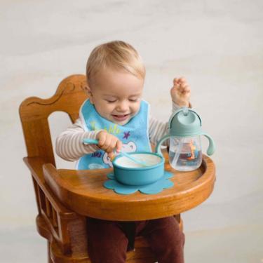 Набор детской посуды Baboo ложка силіконова від 6 міс. синя Фото 4