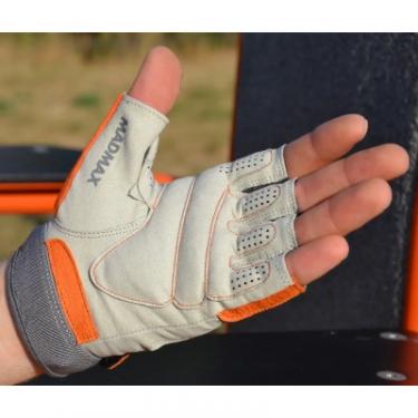 Перчатки для фитнеса MadMax MFG-850 Crazy Grey/Orange M Фото 4
