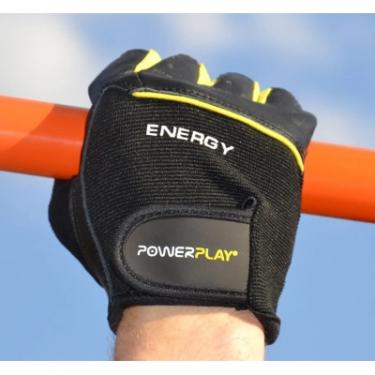 Перчатки для фитнеса PowerPlay 9058 Energy чорно-жовті M Фото 9