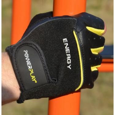 Перчатки для фитнеса PowerPlay 9058 Energy чорно-жовті M Фото 4