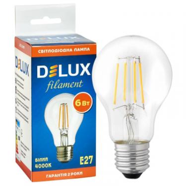 Лампочка Delux BL60 6Вт 4000K 220В E27 filament Фото 2