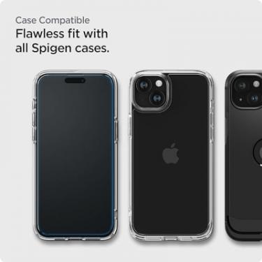 Стекло защитное Spigen Apple iPhone 15 Glas.tR AlignMaster FC Black (2P) Фото 5