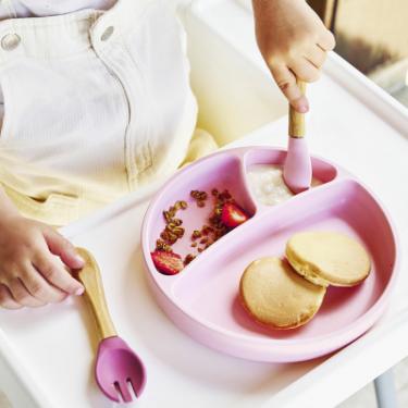 Набор детской посуды MinikOiOi Dig In ложка та виделка силіконові Mellow Yellow Фото 5
