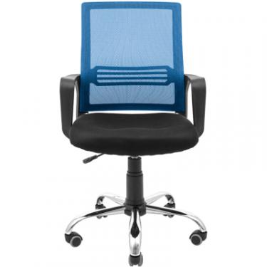 Офисное кресло Richman Джина Хром Піастра Сітка чорна + синя Фото 1
