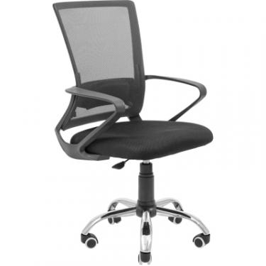 Офисное кресло Richman Робін Хром Піастра Сітка чорна + сіра Фото